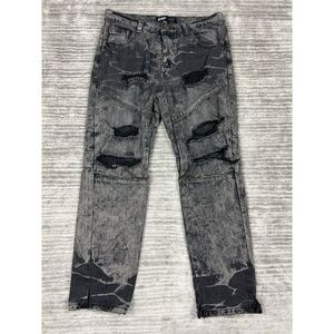 Brooklyn Cloth Jeans Womens 32 Black Skinny Fit Distressed